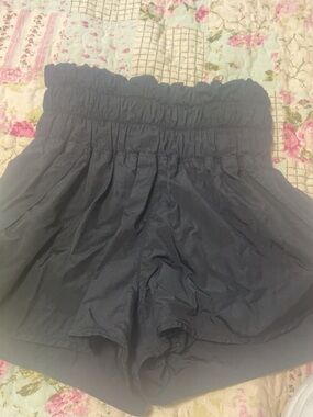 Free People black High-Waist Athletic Shorts